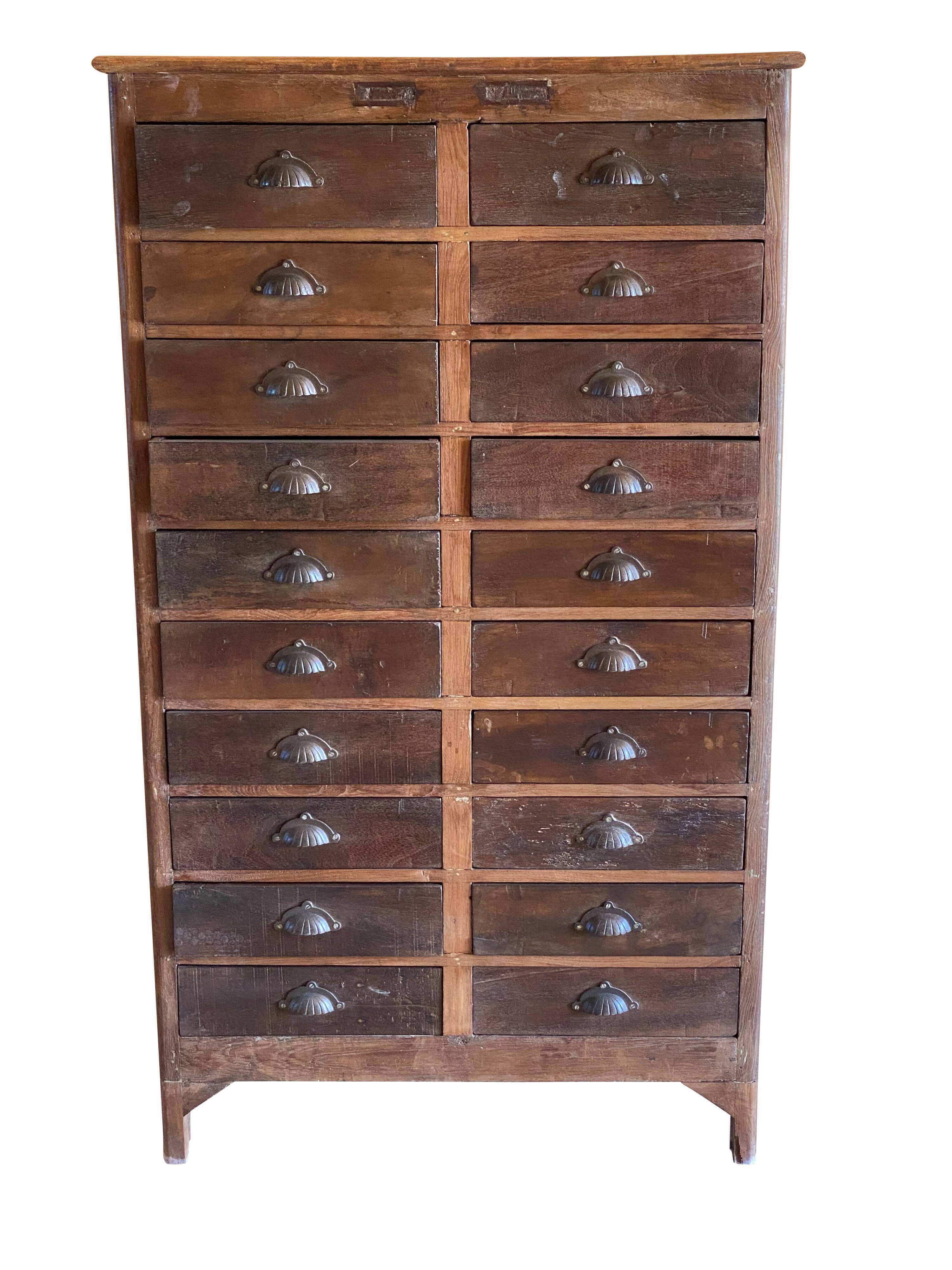 Antique teak drawer cabinet