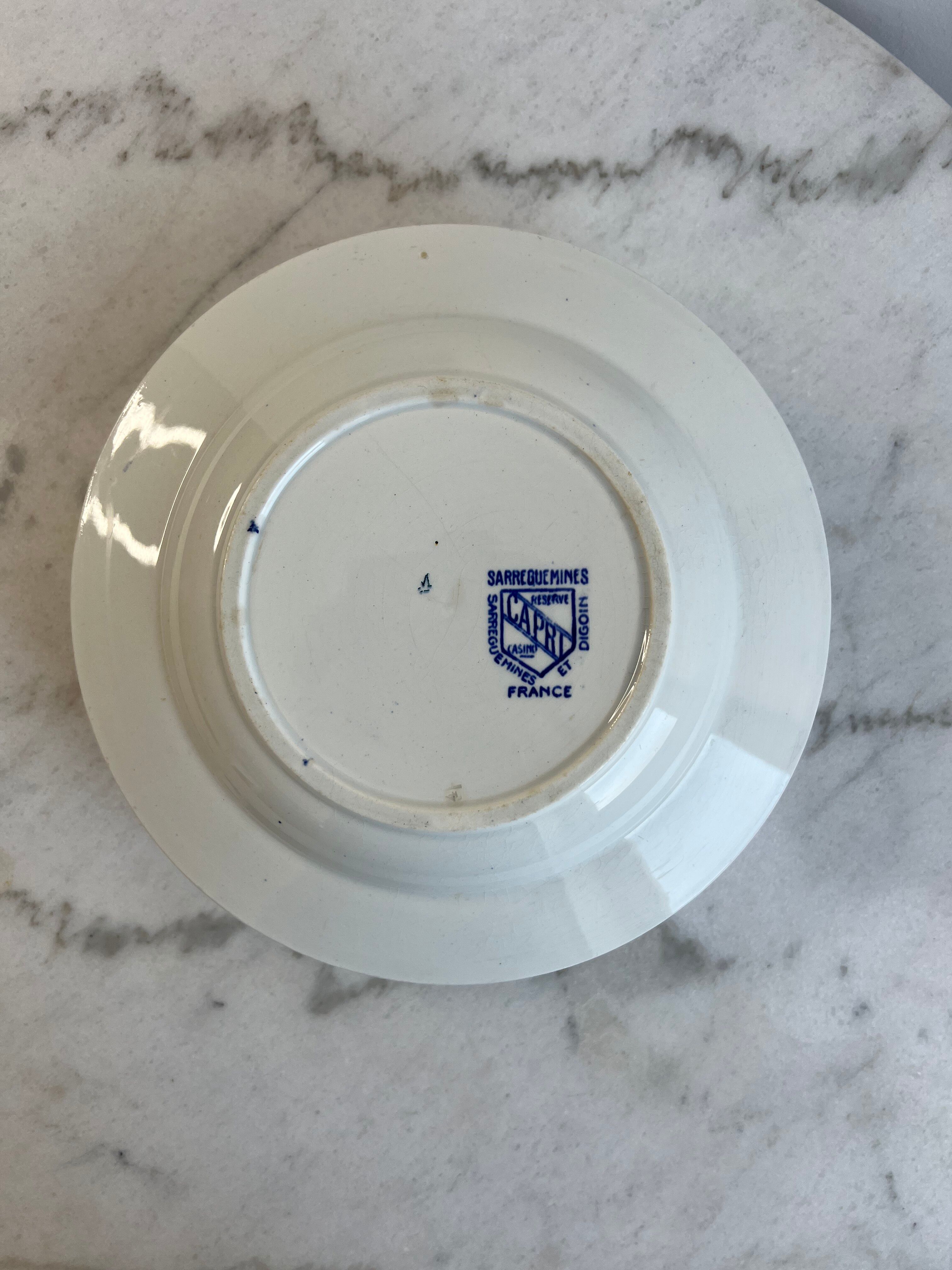 Set of 3 deep plates Sarreguemines Capri