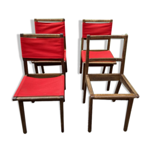Série de 4 chaises bois