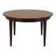 Table ronde en palissandre, design danois, années 1970, fabricant : Omann Jun