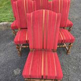 Set of six Louis XIII oak chairs