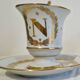 Paire de tasses litron d'époque Second Empire Décor impérial Napoléon Ier