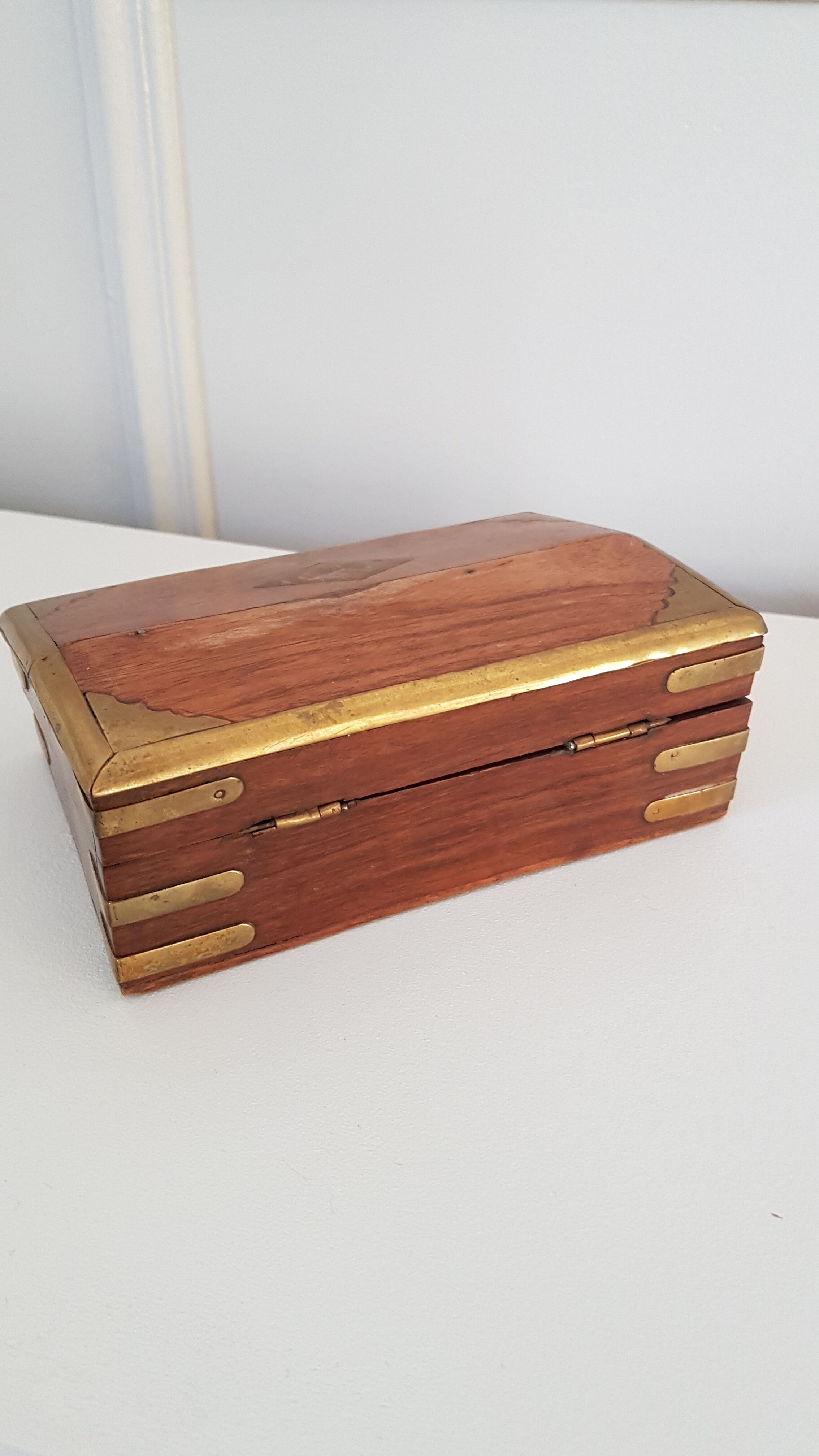 Wooden and brass box