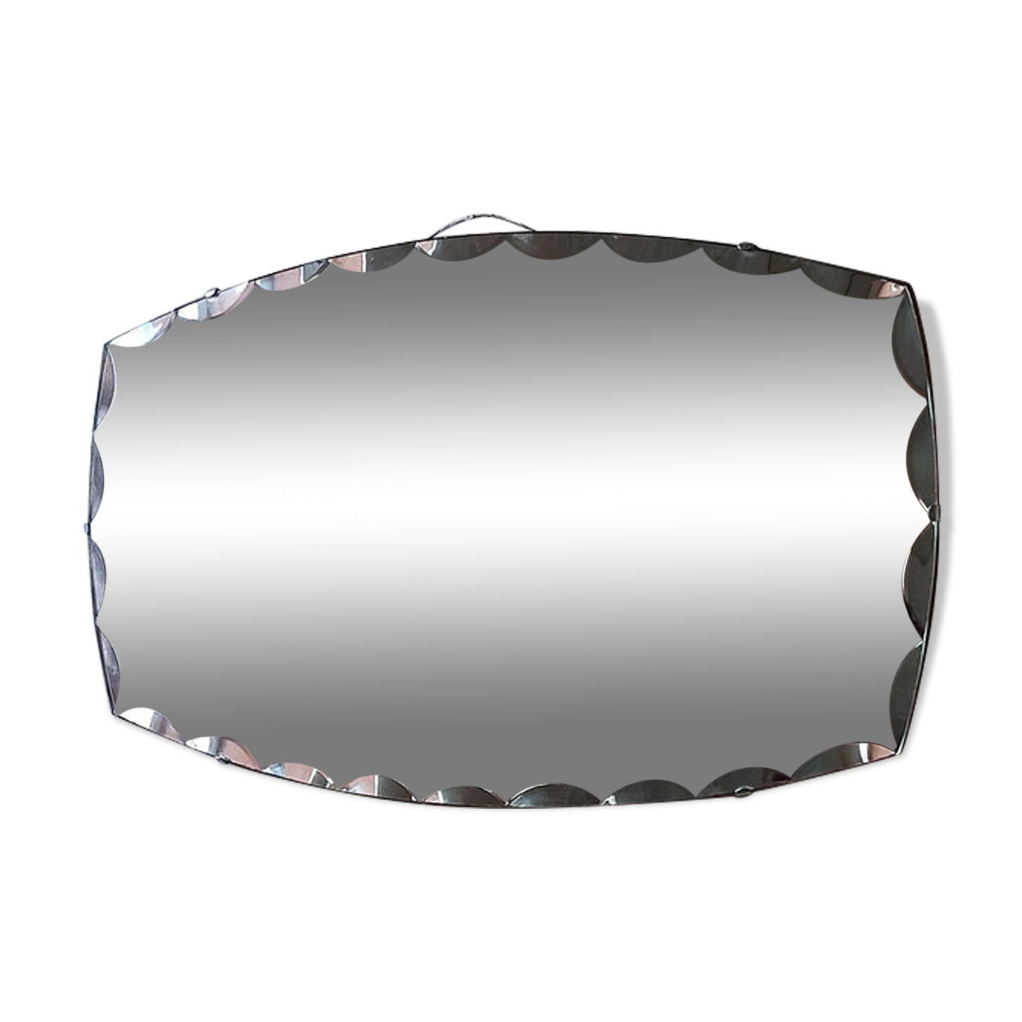 Octagonal beveled art deco wall mirror