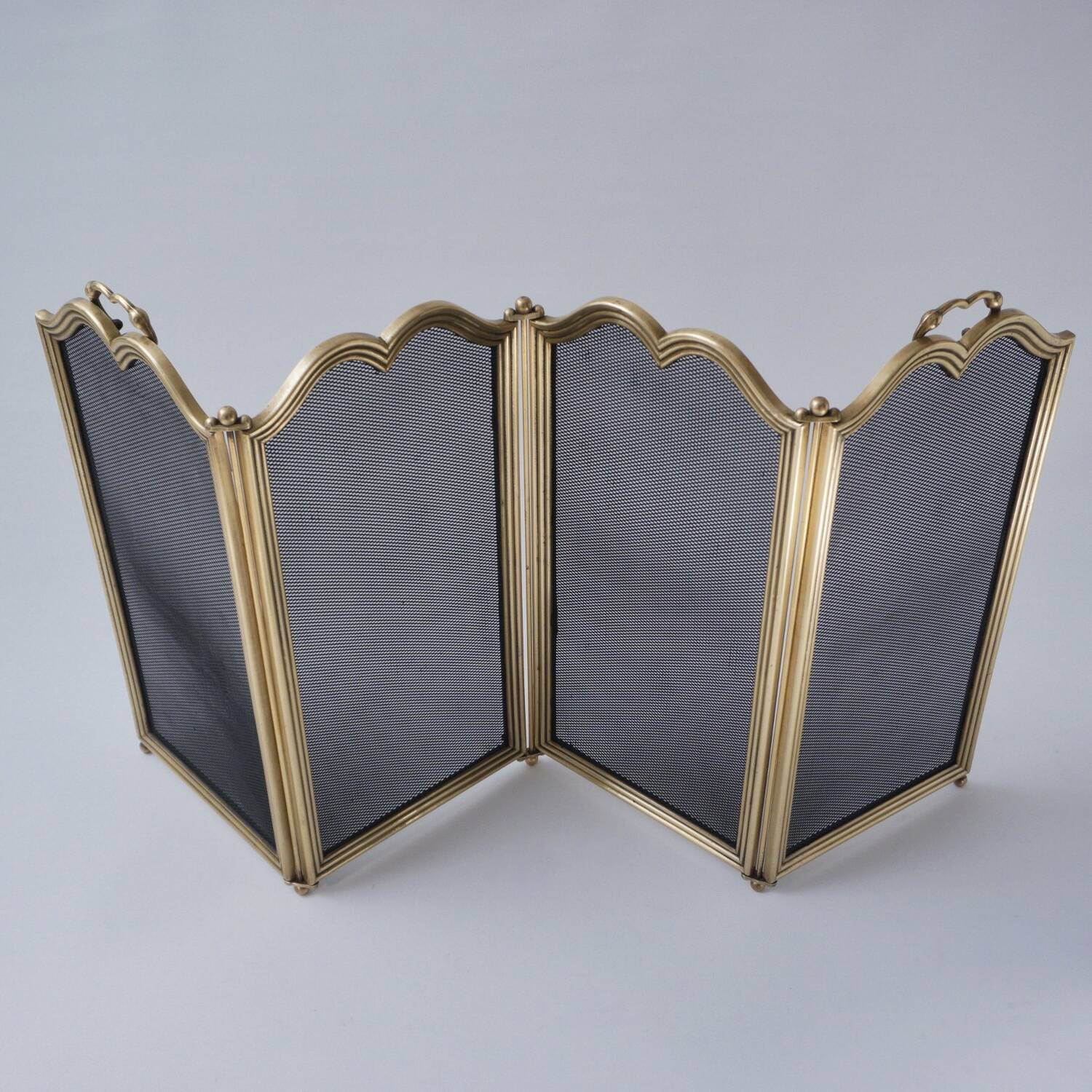 Italian folding gilt bronze fire screen, 1940s