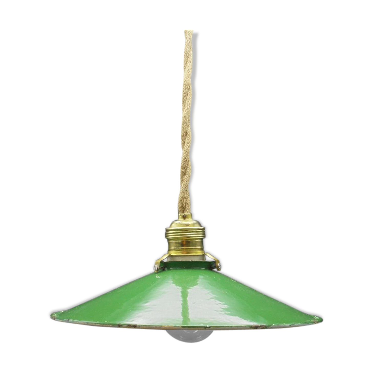 Industrial hanging lamp in enamelled sheet metal