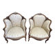 Paire de fauteuils bergères rocailles Louis XV