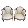Paire de fauteuils bergères rocailles Louis XV