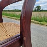 Baumann gondola chair in wood and cane
