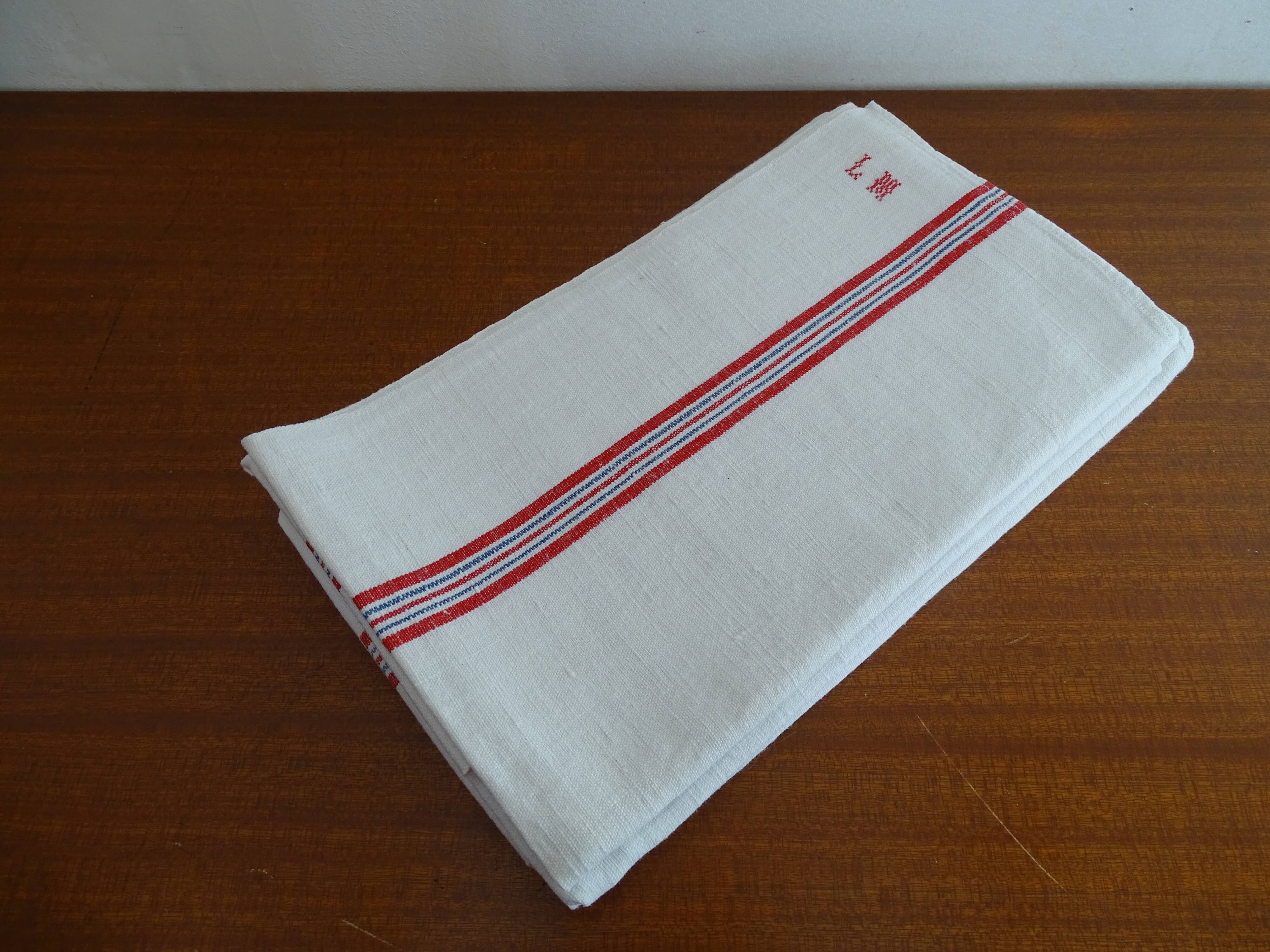 Lot 3 large old monogrammed LM towels