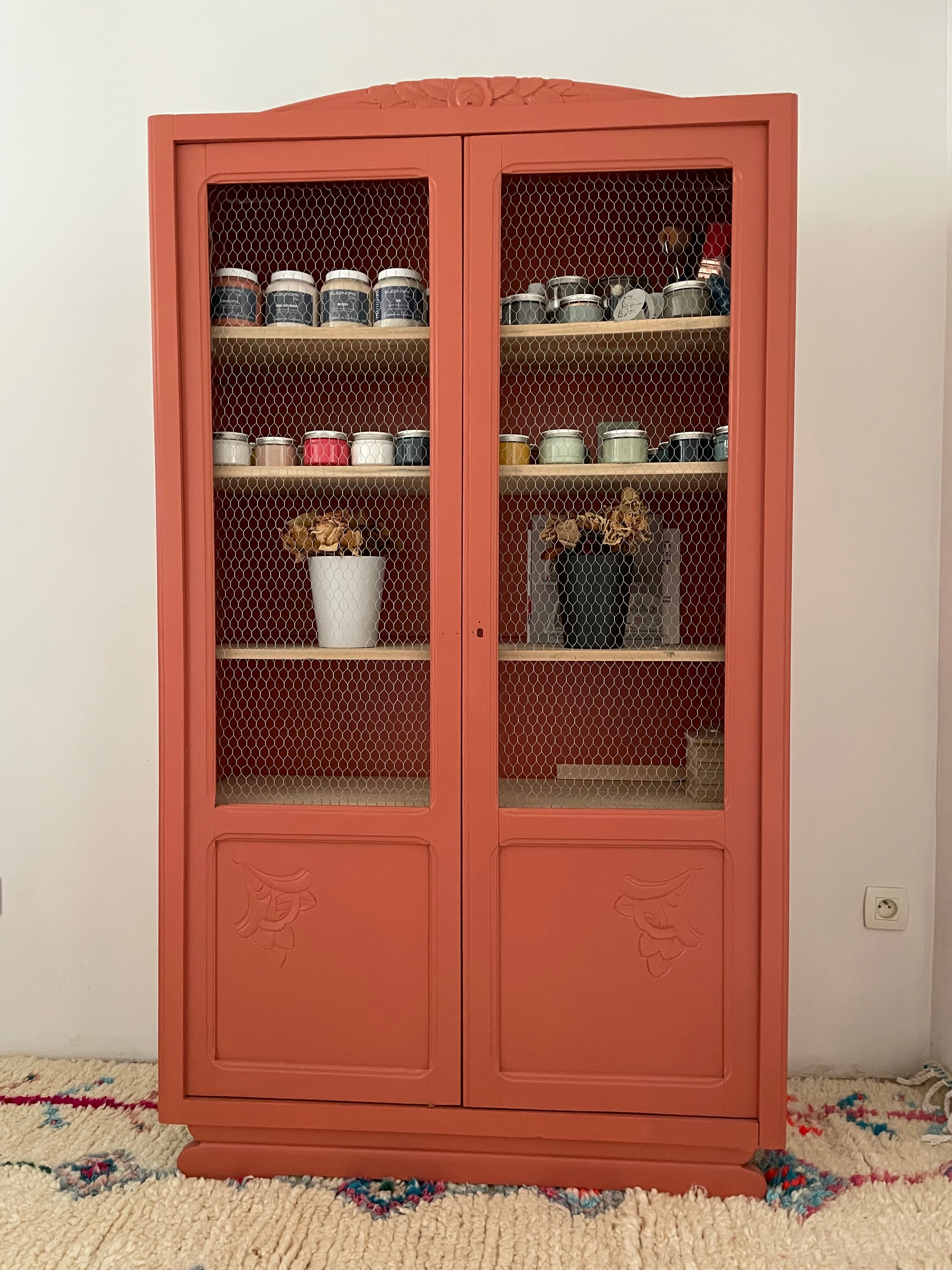 Vintage art deco terracotta wardrobe