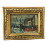 Oil painting "Marine" signed JP Rousseau