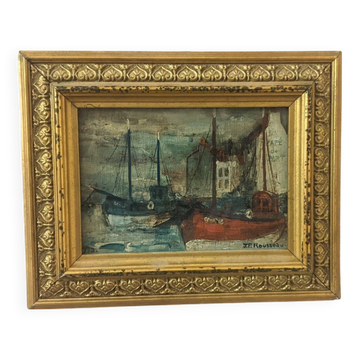 Oil painting "Marine" signed JP Rousseau