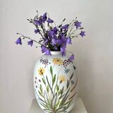 Ceramic vase with hand-painted wildflowers by Lars Thorén for Rörstrand, 1960s
