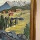 Oil on Canvas “Huts in the Mountains” by Weidofolk, Vintage & Framed