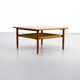 60s scandinavian design square coffee table with magazine shelf