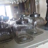 three large glass jars