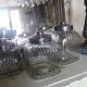 three large glass jars