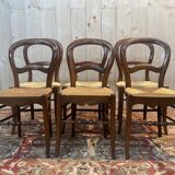 Set of 6 Louis Philippe straw chairs