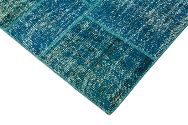 tapis oriental contemporain contemporain fait à la main 174 cm x 243 cm turquoise patchwork tapis