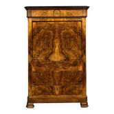 Secretary with a drop-leaf in walnut burl – Louis-Philippe period