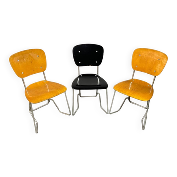 Armin Wirth Aluflex Folding Dining Chairs, 1951  Set of 3. Switzerland.