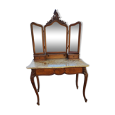 Rocaille dressing table marble top, one drawer