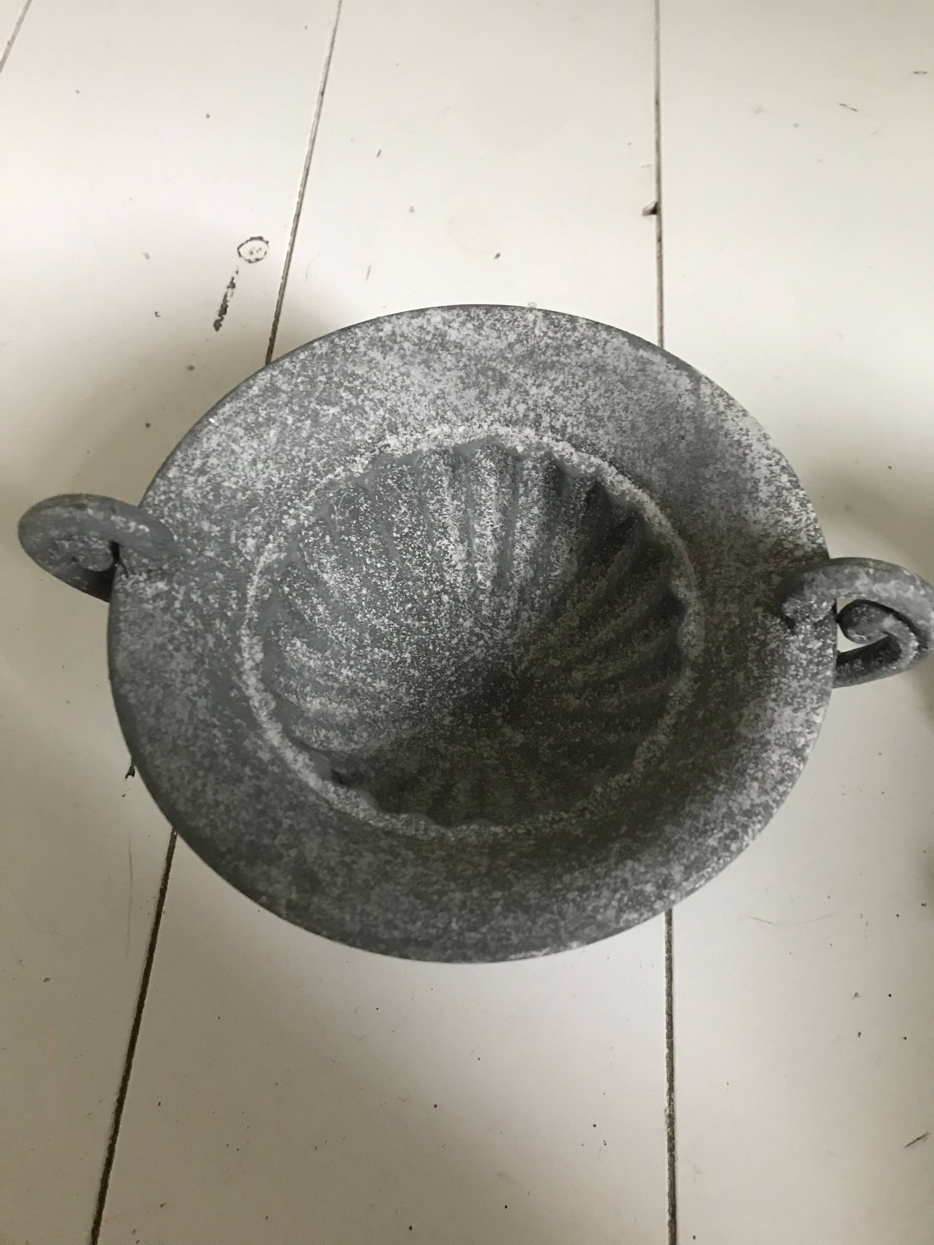 Small pair of zinc pots.