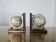 Pair of wooden bookends "globe" from the 1970s.