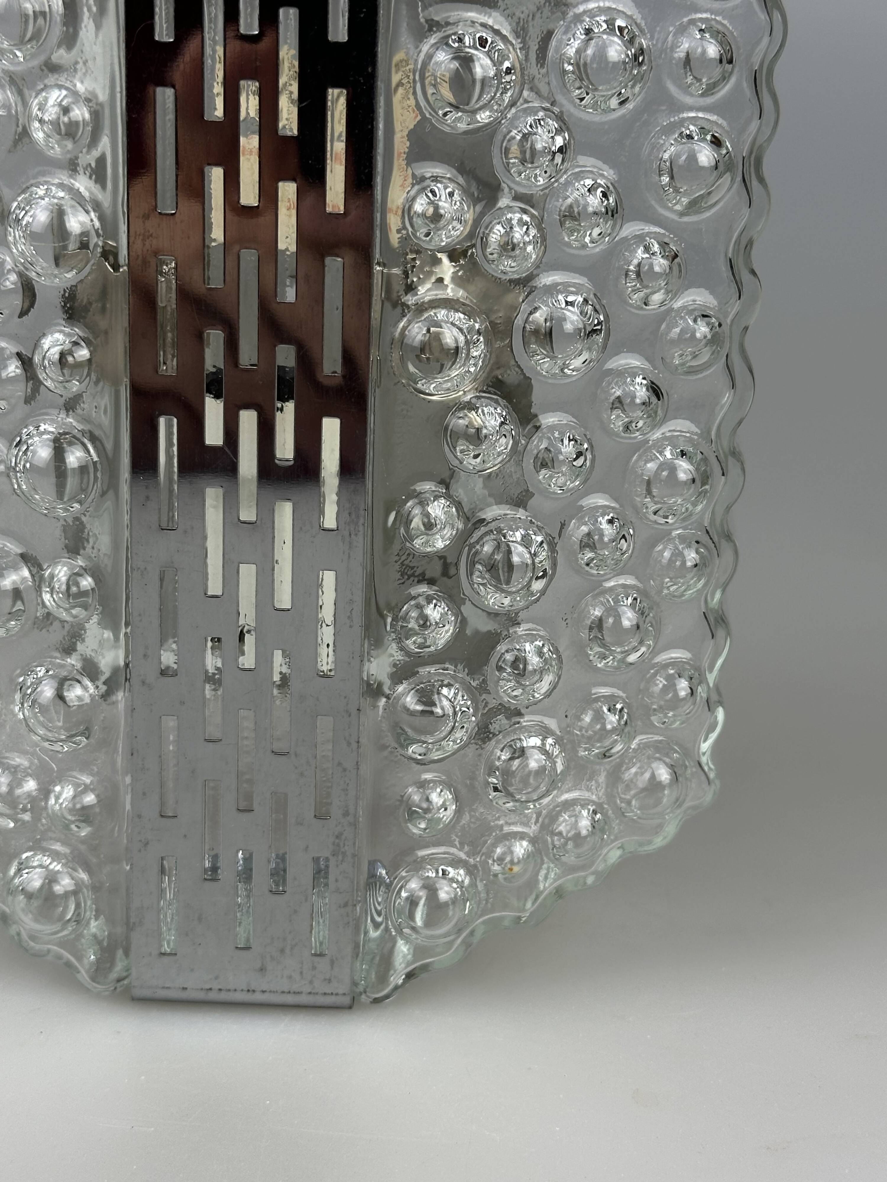 1960s/70s Bubble Wall Lamp, Chrome & Glass, Space Age by Hustadt Leuchten