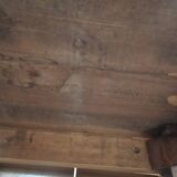 19th-century solid walnut farmhouse table, benches, extensions, Ardèche.