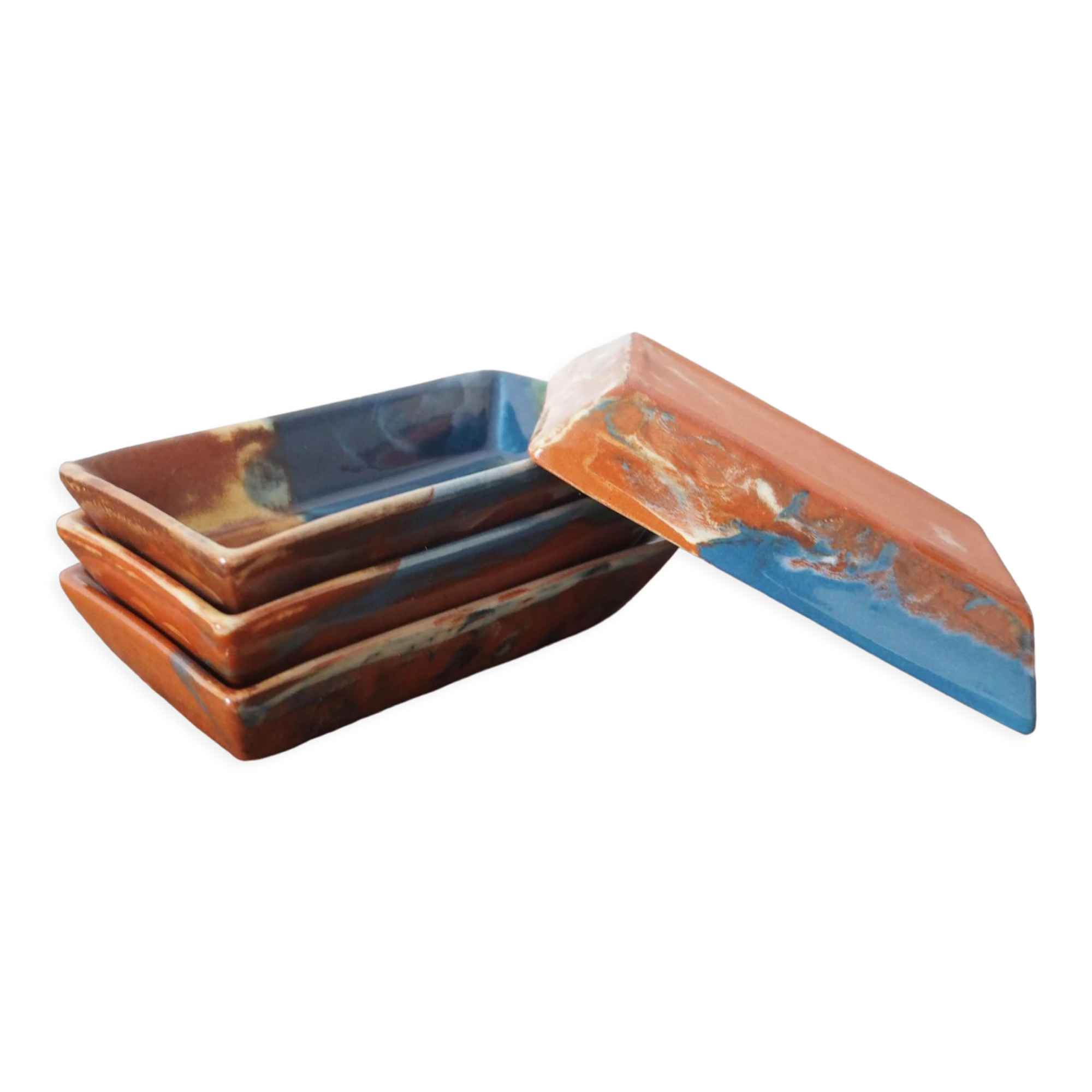 Set of 4 ramekins in glazed terracotta