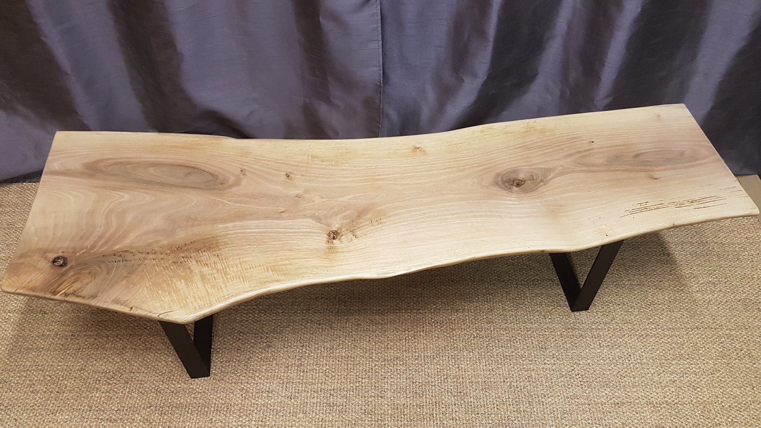 Bleached walnut coffee table square feet metal industrial style