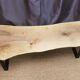 Bleached walnut coffee table square feet metal industrial style