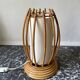 Lampe en rotin et bambou de Louis Sognot 1960