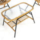 Set of 3 rattan chairs + coffee table - mid century dutch design