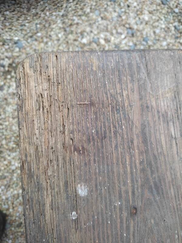 Patinated solid wood farm bench dpc 1122435