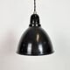 Small Industrial Black Enamel Ceiling Lamp, 1950s