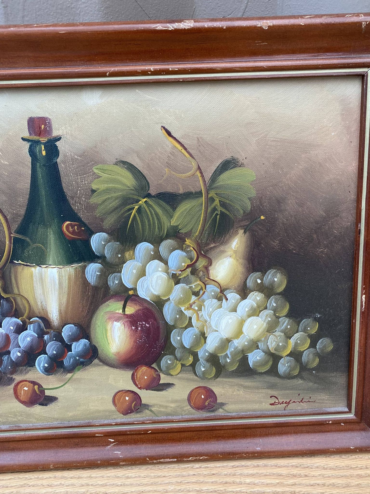 Tableau, nature morte aux raisins