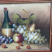 Tableau, nature morte aux raisins