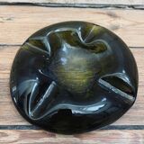 Cendrier forme libre en verre vintage 1970.