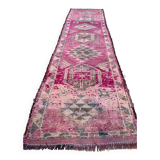 Vintage Turkish  Tribal Runner 355x90 cm veg dye wool rug tribal, handmade