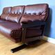 Mid Century Retro Swedish Burgundy Leather Arne Norell 3 Seat Sofa 70s