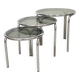 Vintage side tables in chrome and smoked glass by Italian design Mimiset