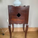 St Louis XV bedside table, 19th century, in solid walnut