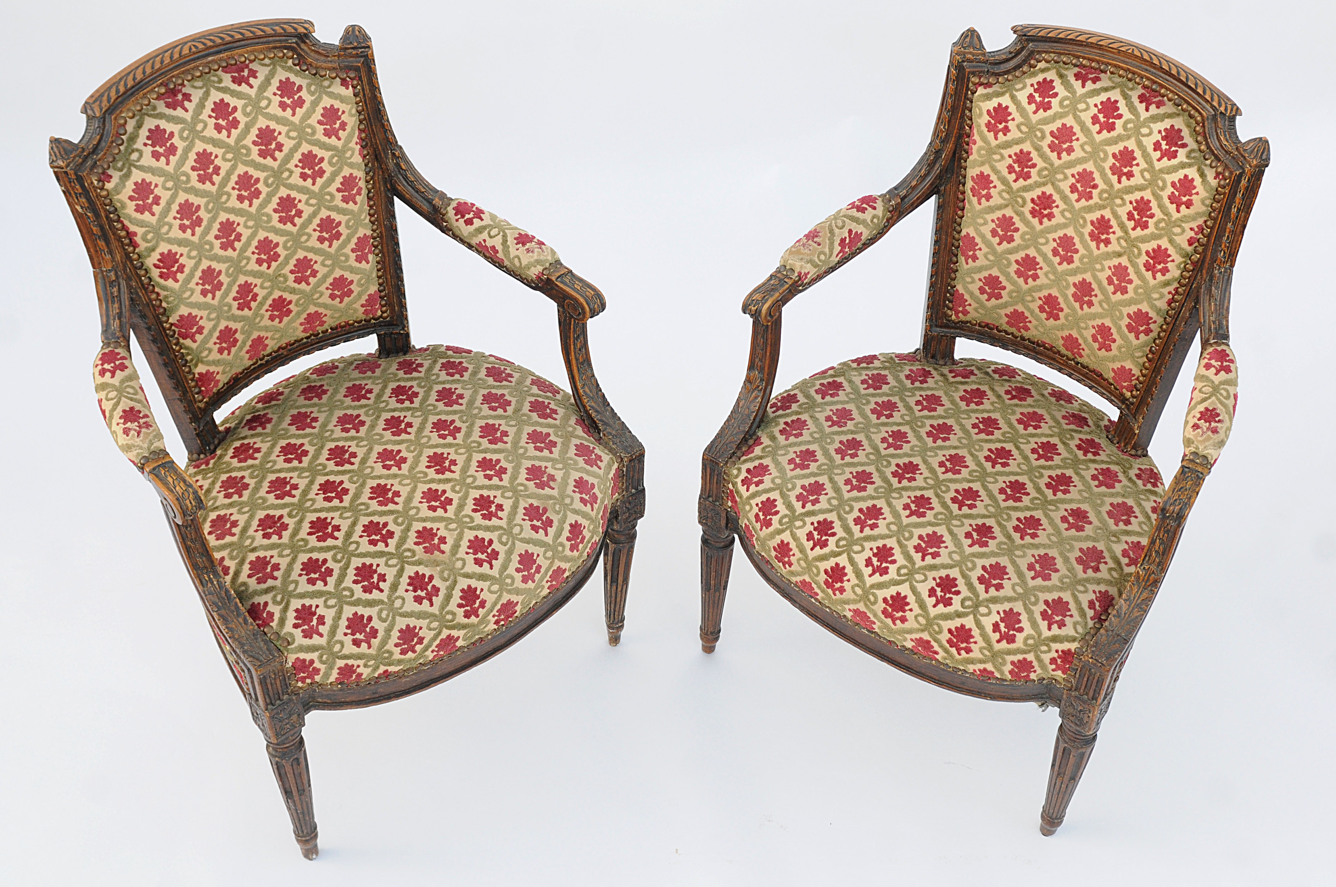 Pair of Louis XVI-style convertible chairs