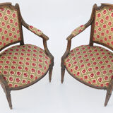 Pair of Louis XVI-style convertible chairs