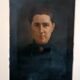 Antique painting from the early 1900s depicting a female portrait, signed by S.Bruno