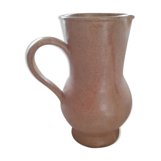 Pichet en grès beige années 70