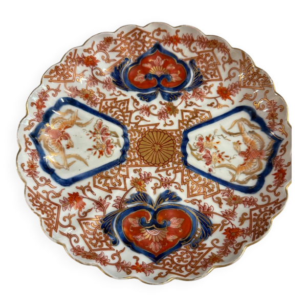 Plat rond en porcelaine Imari